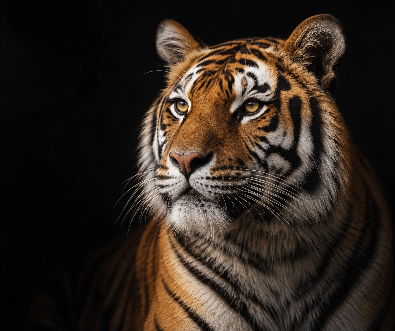 Tigre de pelagem laranja e listras pretas, símbolo da identidade MetaTiger